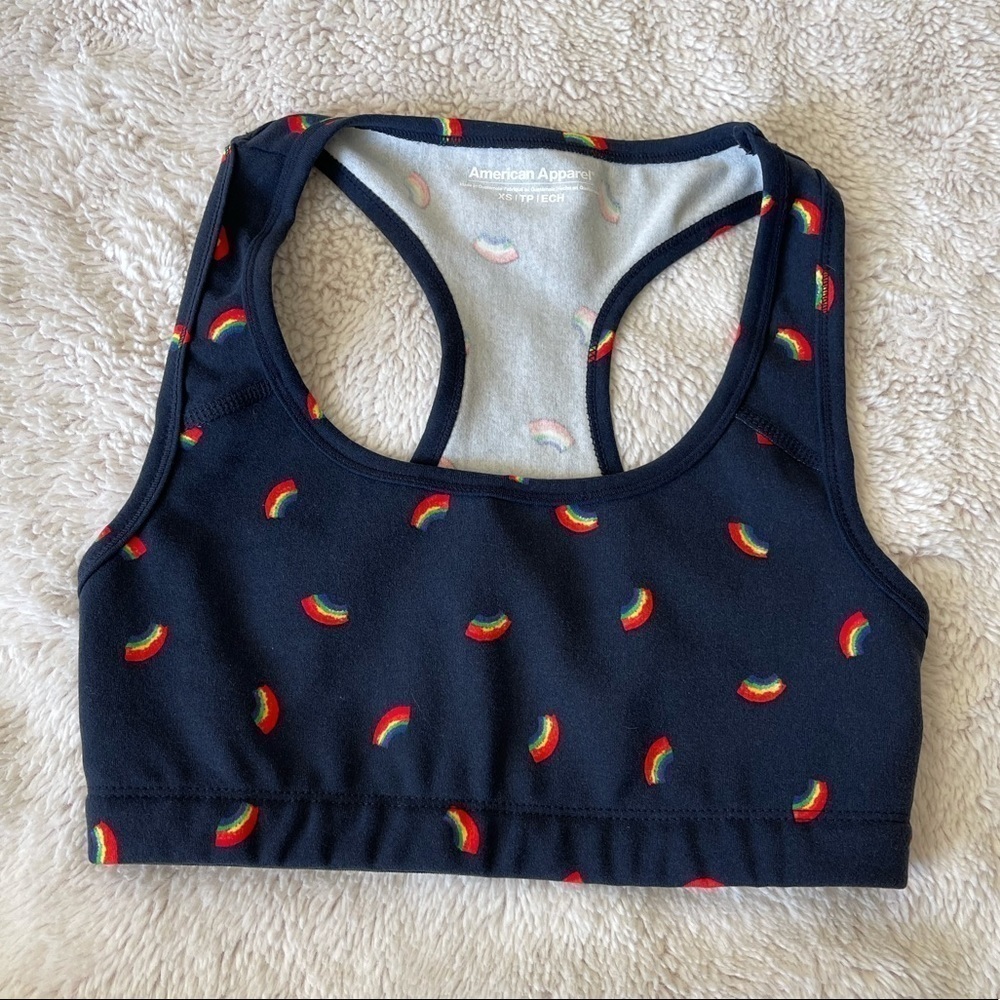 American apparel rainbow print sports bra